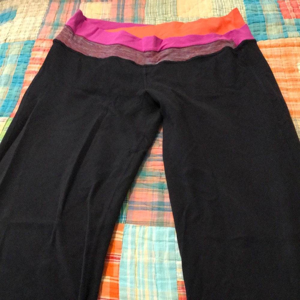 Lululemon Astro Pants Wide Leg Criss Cross Waistband Size 10 Black